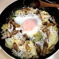 ymaruiwa's cooksnap of when they made お米1カップ　フライパンパエリア　しらす.