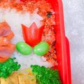ゆりほのママ♪'s cooksnap of when they made キャラ弁に赤ウィンナーで簡単チューリップ.
