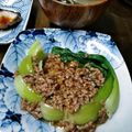kirinda's cooksnap of when they made チンゲン菜の和風そぼろあんかけ.