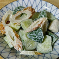 ☆ともすけ♪☆'s cooksnap of when they made 【後１品】きゅうりとちくわのわさびマヨ♪.