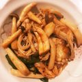 yuuuuuhm's cooksnap of when they made タラとしめじのピリ辛ケチャップ炒め.
