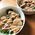 YuzuKizu's cooksnap of when they made ロコモコ風から揚げ月見丼.