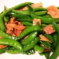 まんぷくプクプク's cooksnap of when they made ベーコンとスナップエンドウのバタ醤油炒め.