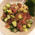 caruga's cooksnap of when they made マグロときゅうりのネギ塩レモンマリネ☆.