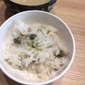 ポメちょん's cooksnap of when they made 夕食弁当♪美味♪えんどう豆で旬な豆ごはん.