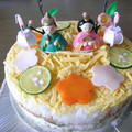 ☆はーちんぷー☆'s cooksnap of when they made ひな祭りのケーキ風押し寿司.