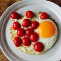 kaokaofood's cooksnap of when they made トマトとオリーブ油で目玉焼き.