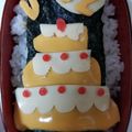yuu2ママ's cooksnap of when they made 簡単！キャラ弁！お誕生日ケーキお弁当♡.