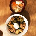 ∞りぃたん☆'s cooksnap of when they made 鶏と茄子のソース照り焼き丼♪ネギたっぷり.