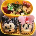 oto0927's cooksnap of when they made キャラ弁当☆型抜きで簡単ミッキー＆ミニー.