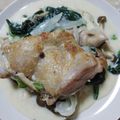 クックZALFUV☆'s cooksnap of when they made 鶏肉とほうれん草のクリーム煮.