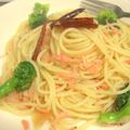 whitelily2's cooksnap of when they made 桜エビとアスパラガスのペペロンチーノ.