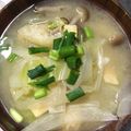 ちゃぎー's cooksnap of when they made 新玉ネギ、春キャベツのお味噌汁.