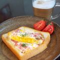 おしゃわさん's cooksnap of when they made トローリチーズのベーコンエッグトースト.