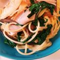 ちえぞーママパンチ☆'s cooksnap of when they made 菜の花と筍のパスタ.