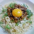 うに１１８'s cooksnap of when they made 揚げ玉も入れてみて♪納豆パスタ.
