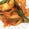 ゆかちん1515's cooksnap of when they made 鶏肉とピーマン、たまねぎのケチャップ炒め.