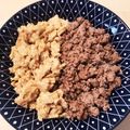 skiny555's cooksnap of when they made ふんわりたまごとひき肉のそぼろ丼.
