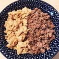skiny555's cooksnap of when they made ふんわりたまごとひき肉のそぼろ丼.