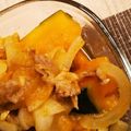 ☆mamingo☆'s cooksnap of when they made 時短！豚薄切り肉＋塩麹deかぼちゃの煮物.