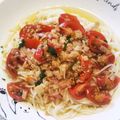 amm46's cooksnap of when they made トマトとベーコンのごまぶっかけ素麺.