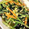 ほたてのかいばしら's cooksnap of when they made 小松菜とにんじんのたまご炒め.