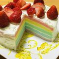 ちびぽんママ's cooksnap of when they made レインボーケーキ.