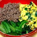★若にゃん's cooksnap of when they made 健康美人☆鯖そぼろの３色丼.