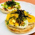 島子☆'s cooksnap of when they made ゆで卵に、レモンと海苔・葱・塩トースト.