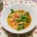ともこキッチン's cooksnap of when they made 絹さやとカニカマの卵とじ.