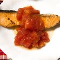 にこちゃんまどか's cooksnap of when they made サーモンのソテー☆トマトとバジルのソース.