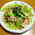 55才のおじさん's cooksnap of when they made ちんげんさいと豚こまのあっさり炒め.