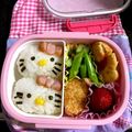 いりりん星人's cooksnap of when they made キャラ弁＊俵おにぎりde　キティちゃん♡.