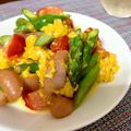 クック711DH9☆'s cooksnap of when they made アスパラとミニトマトの卵炒め☆.