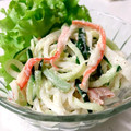 noriko912's cooksnap of when they made 大根と胡瓜とカニカマの胡麻マヨ和え.