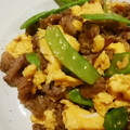 ゆみらんたん's cooksnap of when they made 絹さやと牛肉のふわたま炒め.
