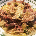 よもニャン's cooksnap of when they made 甘辛♡豚こまレタスのオイスターソース炒め.