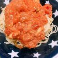 ぷーしん527's cooksnap of when they made 旦那作！絶品☆ツナのトマトクリームスパ☆.