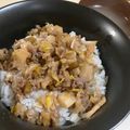 papikun's cooksnap of when they made ✿餃子そぼろ丼✿.