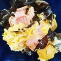 taigasuu's cooksnap of when they made キクラゲとベーコンの卵炒め.