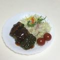 クックZFQX27☆'s cooksnap of when they made ピーマンの肉詰め☆照り焼きハンバーグ風.