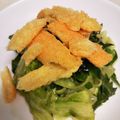 4児男子母さんの台所's cooksnap of when they made うまい棒で温玉シーザーサラダ 簡単.