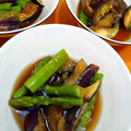 ひほし's cooksnap of when they made 揚げない煮ないアスパラとナスの煮浸し風.