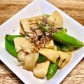 にきけん's cooksnap of when they made スナップえんどうとタケノコの炒め物.