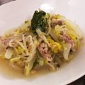 ♥さと♥'s cooksnap of when they made 豚バラと白菜ともやし♡とろ～り塩にんにく.