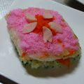 ぴちぽち☆'s cooksnap of when they made ＊＊ひな祭りに！　菱餅型のちらし寿司＊＊.