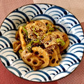はなぴっち's cooksnap of when they made 蓮根と鶏皮のきんぴら.