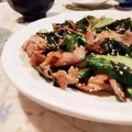 fu♪♪'s cooksnap of when they made ごま油香る♪豚肉きゅうりわかめの中華炒め.