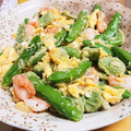 はるneko's cooksnap of when they made えびとスナップエンドウの卵炒め.