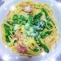 猫博士's cooksnap of when they made 菜の花入りカルボナーラ.